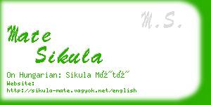 mate sikula business card